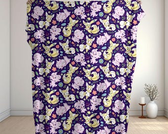Espurr Meowstic Coperta in pile con simpatico gatto, coperta accogliente e divertente per la famiglia e i bambini, ideale per decorazioni natalizie e per la casa. Regali Espurr Blanket.