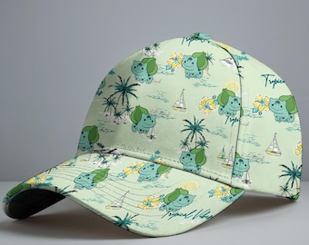 Gorra de béisbol de Bulbasaur, bonita gorra de playa tropical de verano, divertida gorra de béisbol de anime, gorra de béisbol unisex, gorra de regalo de Psyduck