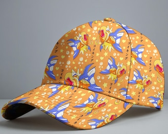 Magikarp-keps, rolig hatt med orange fiskmönster, livfull anime-keps, söt sommarhatt, Magikarp-hattpresenter