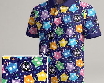 Mini polo mignon kawaii motif étoiles polo d'été décontracté unisexe respirant cadeau Minior chemise cadeaux