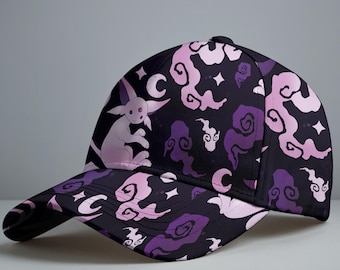 Umbreon Espeon Baseball Cap,, Cute Anime Baseball Cap, Vintage Adjustable Summer Hat, Unisex Baseball Hat, Espeon Umbreon Hat Gift