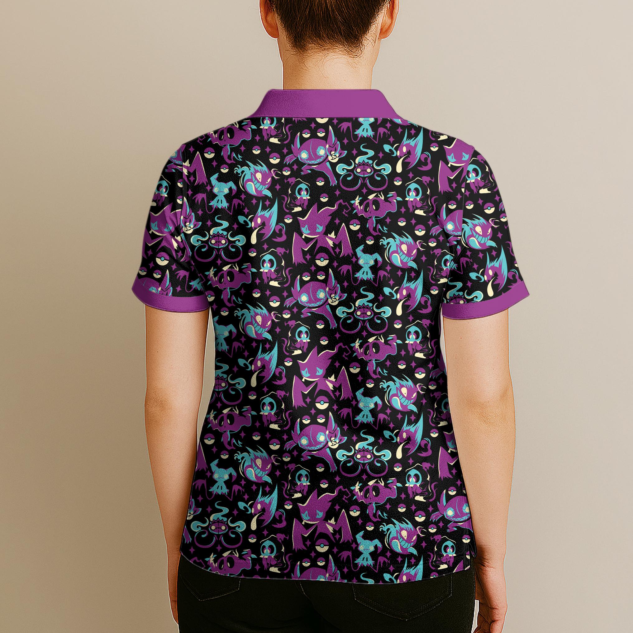 Sableye Banette Polo Shirt, Cute Kawaii Summer Polo Top, Funny Vintage ...