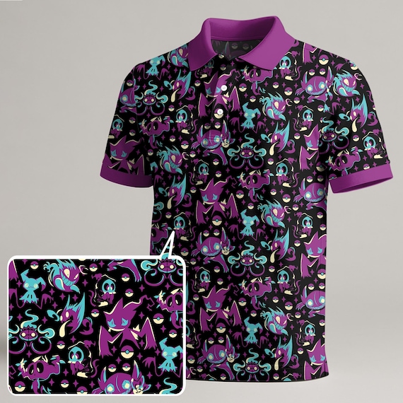 Sableye Banette Polo Shirt, Cute Kawaii Summer Polo Top, Funny Vintage Polo Shirt for Men Women, Trendy Shirt Pattern, Sableye Shirt Gift