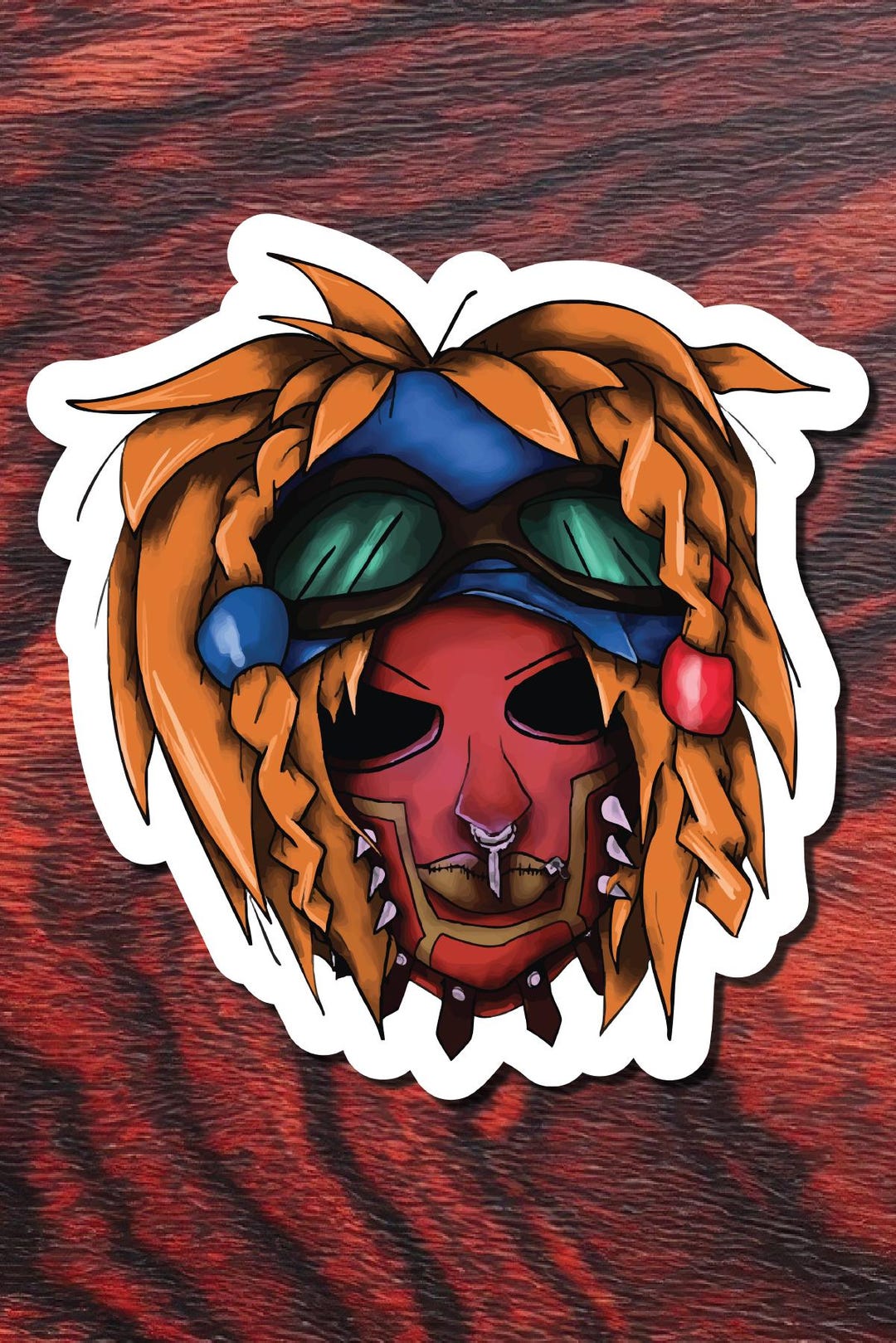 Warrior Skull Sticker, Tribal Mask Art, Goggles Decal, Dreadlock Skull ...