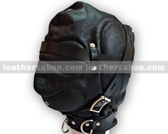 Schaffell Leder Haube - Verstellbare Voll Kopf Kostüm Maske