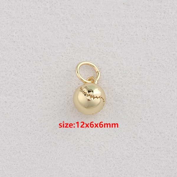 18k Gold gefüllt Softball Anhänger,Softball Anhänger,DIY Schmuck Zubehör