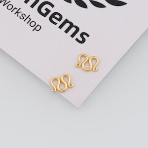 10pcs 24K Gold Filled M Clasp Connectors,S Clasp Lock,DIY Jewelry Accessories