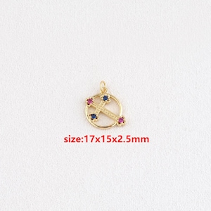 18k Gold Filled Sword Pendant,CZ Sword Charm,DIY Jewelry Accessories