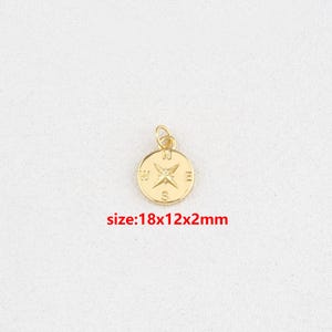 18k Gold Filled Compass Pendant,Compass Charm,DIY Jewelry Accessories