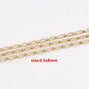 18k Gold Filled Oval Chain,Texture Link Chain,DIY Jewelry Accessories
