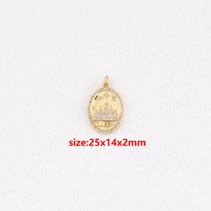 18k Gold Filled Queen Pendant,CZ Queen Charm,DIY Jewelry Accessories