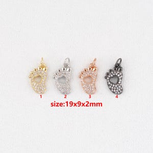 18k Gold Filled Baby Foot Pendant,Foot Charm,DIY Jewelry Accessories