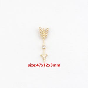 18k Gold Filled Arrow Pendant,CZ Arrow Charm,DIY Jewelry Accessories