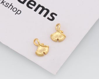 24K Gold Filled Ginkgo Leaf Pendant,Leaf Charm,DIY Jewelry Accessories