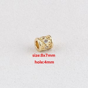 18K Gold Filled Barrel Beads,CZ Barrel Beads,DIY Jewelry Accessories