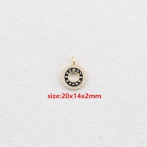 18k Gold Filled Solar Eclipse Pendant,Enamel Necklace,DIY Jewelry Accessories