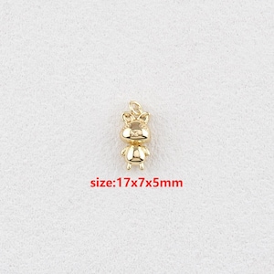 18k Gold Filled Rabbit Pendant,Animal Charm,DIY Jewelry Accessories
