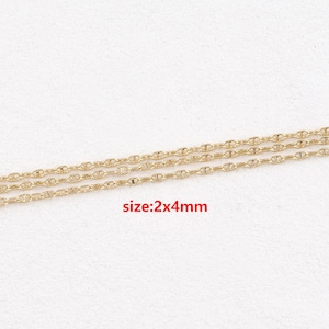Chaîne d&#39;ancre remplie d&#39;or 18 carats, chaîne d&#39;ancre fine, accessoires de bijoux à faire soi-même