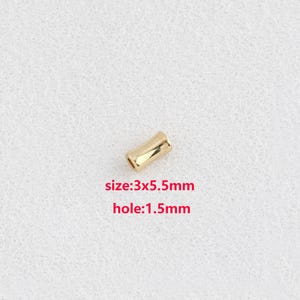 50PCS 18K Gold Filled Cylindrical Beads,Tube Beads,DIY Jewelry Accessories