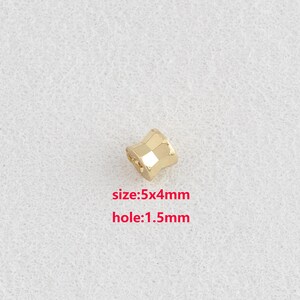 50PCS 18K Gold Filled Cylindrical Beads,Dainty Beads,DIY Jewelry Accessories