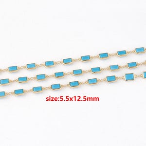 18k Gold Filled Rectangle Chain,Zirconia Link Chain,DIY Jewelry Accessories