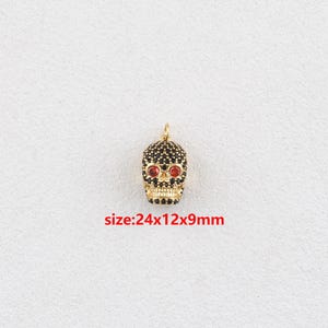 18k Gold Filled Skull Pendant,Skull Charm,DIY Jewelry Accessories