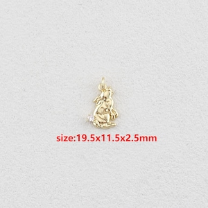 18k Gold Filled Rabbit Pendant,Rabbit Charm,DIY Jewelry Accessories