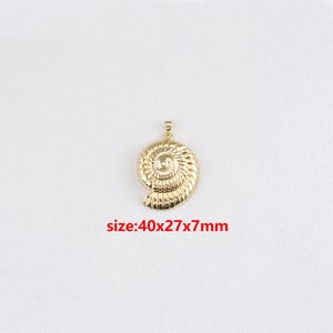 18k Gold Filled Conch Shell  Pendant,Ocean Charm,DIY Jewelry Accessories
