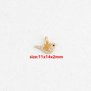 18k Gold Filled Bird Pendant,CZ Bird Necklace,DIY Jewelry Accessories