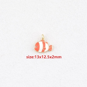 18k Gold Filled Fish Pendant,Sea Lover Necklace Charm,DIY Jewelry Accessories