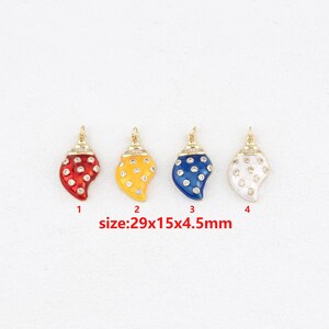 18k Gold Filled Conch Pendant,Ocean Necklace,Enamel Charm,DIY Jewelry Accessories