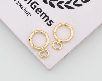 18 kt gold filled ronde karabijnsluiting,gouden veersluiting,drukpoortsluiting,doe-het-zelf sieradenaccessoires