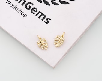 18k Gold Filled Maple Leaf Pendant,Enamel Maple Leaf Charm,DIY Jewelry Accessories