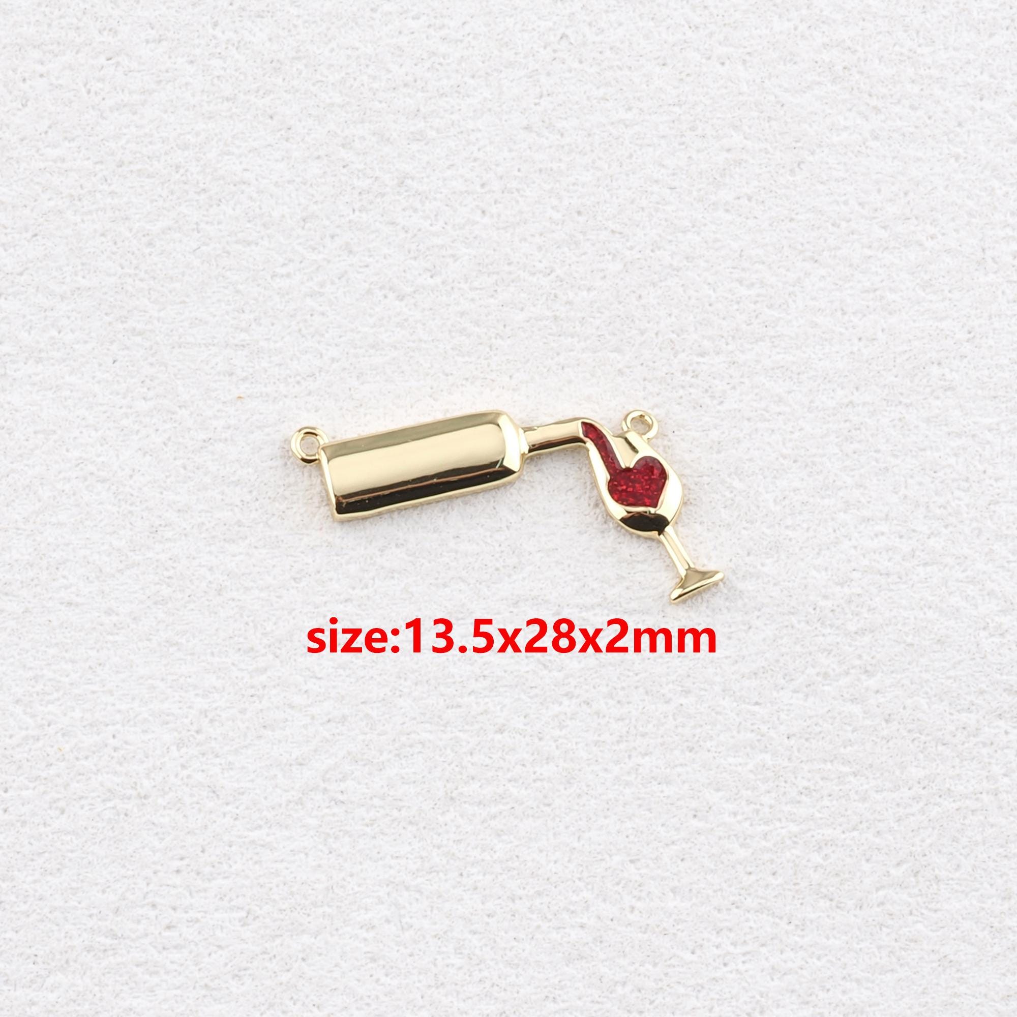 Breloque Pour Verre à Vin Rempli D'or 18 Carats, Bijoux En Verre De