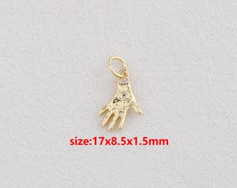 18k Gold Filled Hand Pendant,Hand Charm,DIY Jewelry Accessories