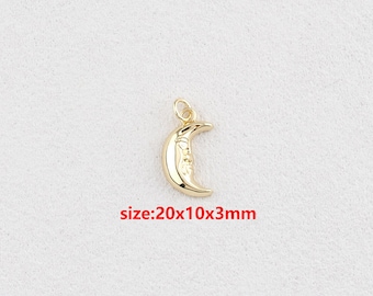 18k Gold Filled Moon Pendant,Celestial  Chram,DIY Jewelry Accessories