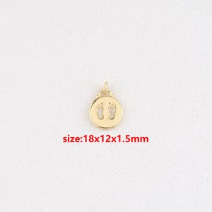 18k Gold Filled Baby Foot Pendant,Foot Charm,DIY Jewelry Accessories