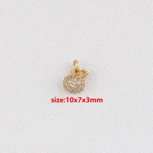 18k Gold Filled Apple Pendant,Fruit Necklace,Enamel Charm,DIY Jewelry Accessories