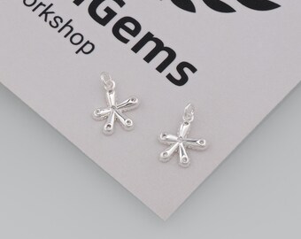 Silver Starfish Pendant,CZ Ocean Charm,DIY Jewelry Accessories