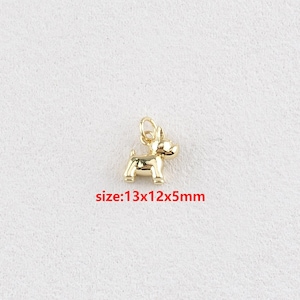 18k Gold Filled Dog Pendant,Animal Charm,DIY Jewelry Accessories