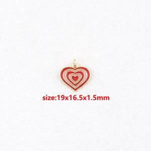 18k Gold Filled Heart Pendant,Enamel Heart Charm,DIY Jewelry Accessories