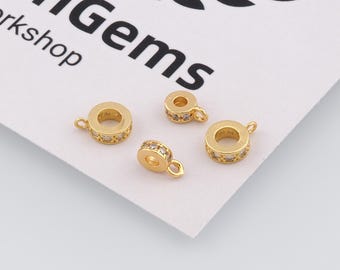 24K Gold Filled Pendant Bail Beads,Bail Charm Holder Spacer,DIY Jewelry Accessories
