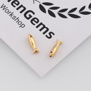 24K Glod Filled Fish Beads,Fish Flat Spacer Bead,DIY Jewelry Accessories