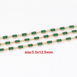 18k Gold Filled Rectangle Chain,Zirconia Link Chain,DIY Jewelry Accessories