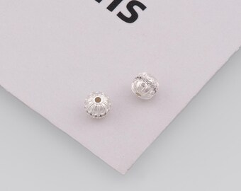 Silver Round Ball Beads,Round Spacer Bead,DIY Jewelry Accessories