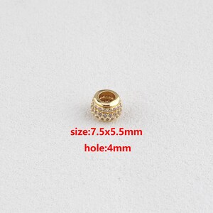 18K Gold Filled Barrel Beads,CZ Barrel Beads,DIY Jewelry Accessories
