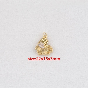 18k Gold Filled Fist Pendant,Gesture Charm,DIY Jewelry Accessories