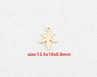 18k Gold Filled Maple Leaf Pendant,Maple Leaf Charm,DIY Jewelry Accessories