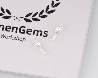 Colgante de cuchara de plata, dije de vajilla, accesorios de joyería DIY