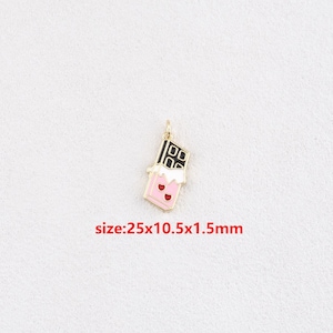 18k Gold Filled Schokoladen Anhänger,Emaille Charm,DIY Schmuck Zubehör